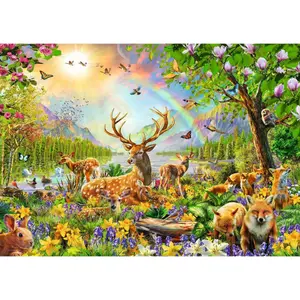 200-piece puzzle xxl family of deer and other animals Ravensburger image-0