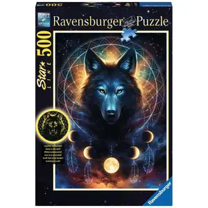 500-piece luminous wolf puzzle Ravensburger Star Line image-0