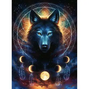 500-piece luminous wolf puzzle Ravensburger Star Line image-1