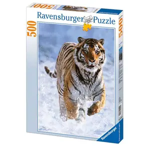 Puzzle 500 pieces tiger in the snow Ravensburger image-0