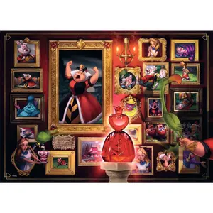 1000 pieces puzzle the queen of hearts - collection disney villainous Ravensburger image-1