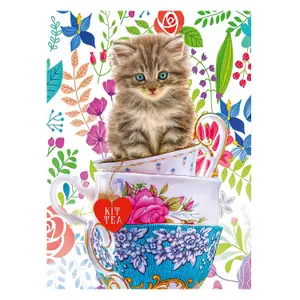 500-piece puzzle kitten in a cup Ravensburger image-1