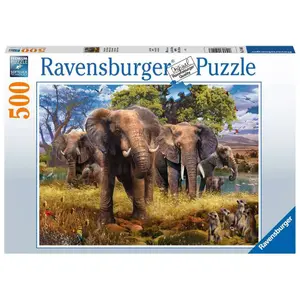 500 pieces elephant family puzzle Ravensburger image-0