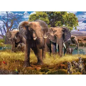 500 pieces elephant family puzzle Ravensburger image-1