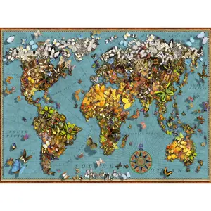 500 pieces butterfly world map puzzle Ravensburger image-1