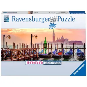 1000 pieces jigsaw puzzle gondolas in venice - panorama Ravensburger image-0