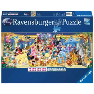 1000 pieces group photo puzzle disney - panorama Ravensburger image-0