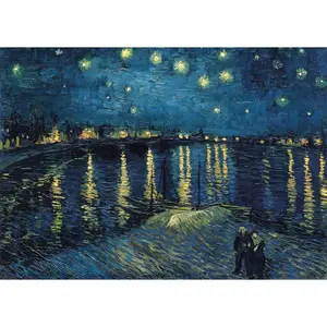 1000 pieces puzzle art collection starry night on the rhône / vincent van gogh Ravensburger image-1
