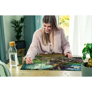 1000 pieces puzzle wolf family in the forest Ravensburger image-2