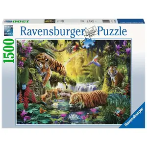 1500 piece puzzle tigres at the waterfront Ravensburger image-0