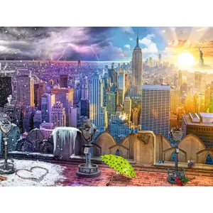 1500 piece puzzle of the seasons at new york Ravensburger image-1