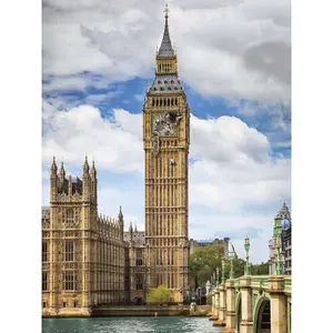 1500 pieces funny cat puzzle on big ben Ravensburger image-1