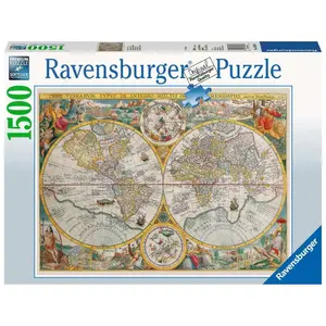 Puzzle of 1500 pieces world map 1594 Ravensburger image-1