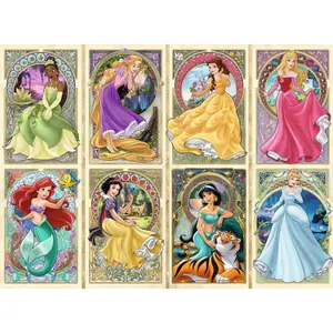 1000 pieces puzzle disney art nouveau princesses Ravensburger image-1