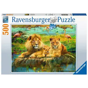 500 pieces lions in the savannah puzzle Ravensburger image-0