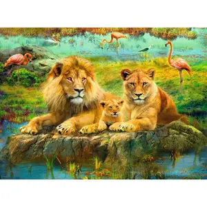 500 pieces lions in the savannah puzzle Ravensburger image-1