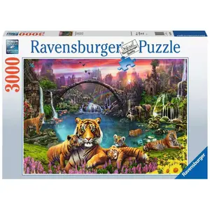 Puzzle 3000 pieces tigres at the lagoon Ravensburger image-0