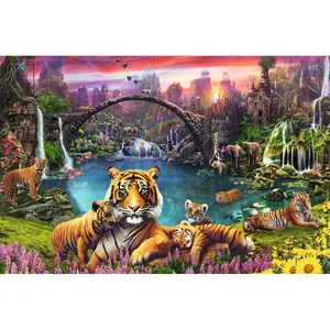 Puzzle 3000 pieces tigres at the lagoon Ravensburger image-1