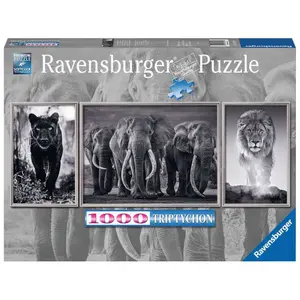 1000 pieces puzzle panther, elephant, lion Ravensburger image-0