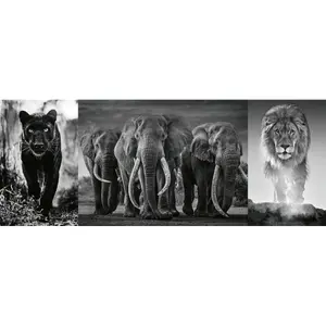 1000 pieces puzzle panther, elephant, lion Ravensburger image-1