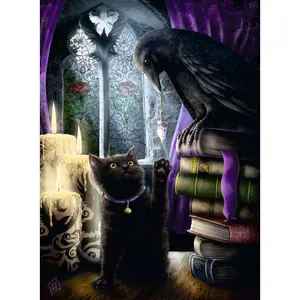 500 pieces black cat and raven puzzle Ravensburger image-1