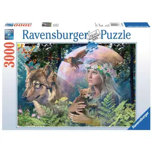 Puzzle 3000 pieces wolves in the moonlight Ravensburger image-0