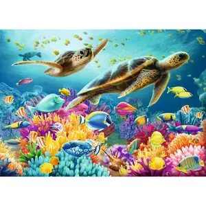 1000 pieces puzzle the blue underwater world Ravensburger image-1