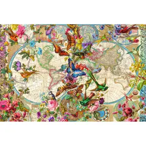 Puzzle 3000 pieces map of flora and fauna Ravensburger image-1