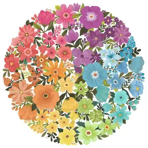 Round jigsaw puzzle 500 pieces flowers - circle of colors Ravensburger image-2