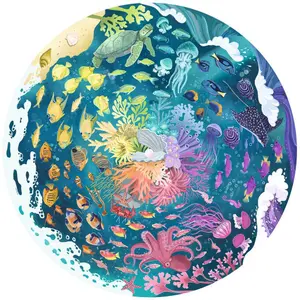Round jigsaw puzzle 500 pieces ocean - circle of colors Ravensburger image-2