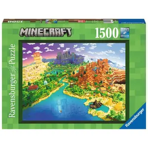 1500 pieces puzzle the minecraft world Ravensburger image-0