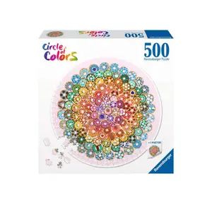 500-piece round puzzle circle of colors Ravensburger Donuts image-2