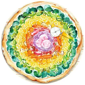 500-piece round puzzle circle of colors Ravensburger Pizza image-0