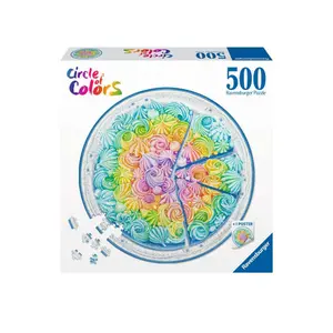 500-piece round puzzle Ravensburger Rainbow cake image-0