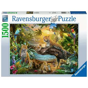 1500-piece jigsaw puzzle leopards in the jungle Ravensburger image-0
