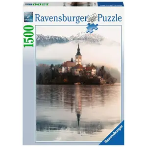 1500 piece jigsaw puzzle island of wishes, bled, slovenia Ravensburger image-1