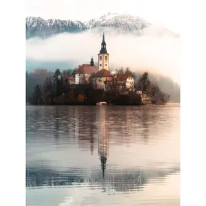 1500 piece jigsaw puzzle island of wishes, bled, slovenia Ravensburger image-0