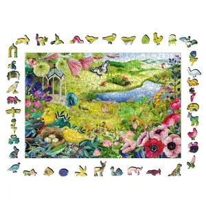 500-piece rectangular wooden puzzle Ravensburger Jardin de la nature image-2