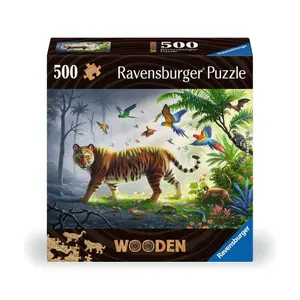 500-piece rectangular wooden puzzle Ravensburger Tigre de la jungle image-0