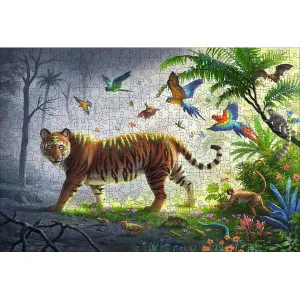 500-piece rectangular wooden puzzle Ravensburger Tigre de la jungle image-1