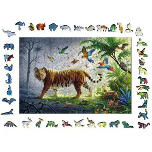 500-piece rectangular wooden puzzle Ravensburger Tigre de la jungle image-2
