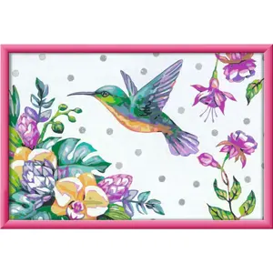 Art number large hummingbird and exotic flowers Ravensburger image-1