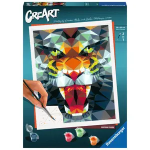 Coloring Ravensburger CreArt Polygon Tiger 24x30cm image-0
