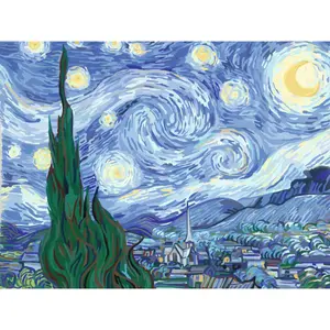 Starry night coloring Ravensburger CreArt Van Gogh 30x40cm image-1