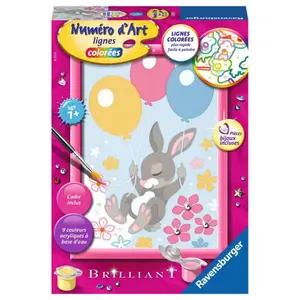 Rabbit and balloons coloring page Ravensburger image-0