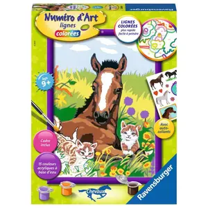 Medium coloring horse and kittens Ravensburger image-0
