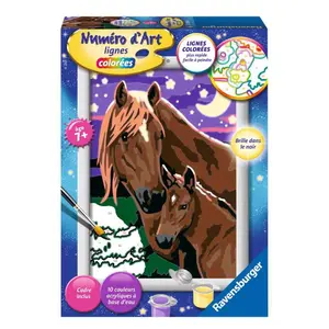 Small horse art number at nightfall Ravensburger image-0