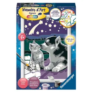 Art number little husky puppy and his companion the kitten Ravensburger image-0