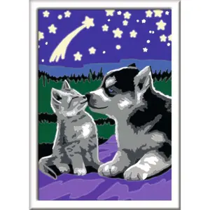 Art number little husky puppy and his companion the kitten Ravensburger image-1