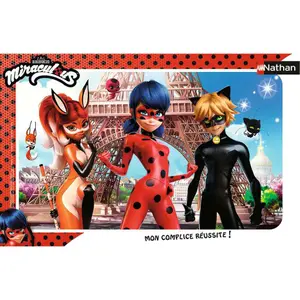 15-piece frame puzzle ladybug, black cat and red rena Ravensburger Miraculous image-0